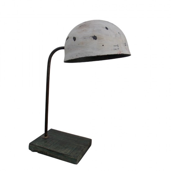 Iron Helmet Lamp - Vintage