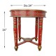 Painted Round Table with Brass Artwork Painted Round Table with Brass Artwork