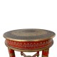 Painted Round Table with Brass Artwork Painted Round Table with Brass Artwork