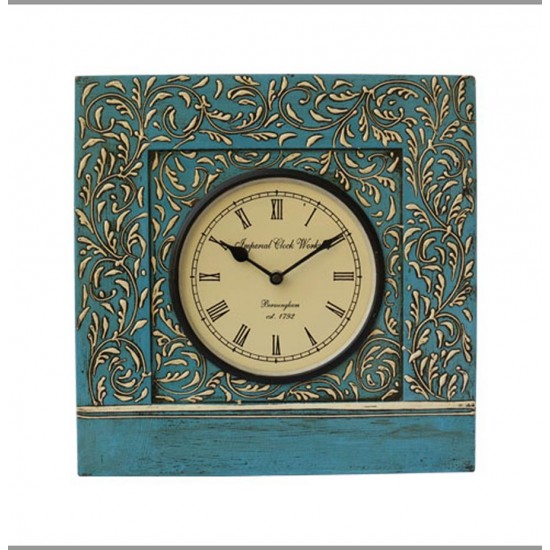 Turquoise Square Clock