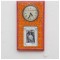 Clock With Photo Frame - Antique Orange