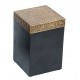 Square Wood Brass Box 4 x 4 x 6 Inches 