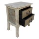 Distress White Wooden Chest of Two Drawers - Bed Side Distress White Wooden Chest of Two Drawers - Bed Side