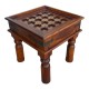 Wooden Brass Art Central Table Square Wooden Brass Art Central Table Square