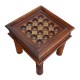 Wooden Brass Art Central Table Square Wooden Brass Art Central Table Square