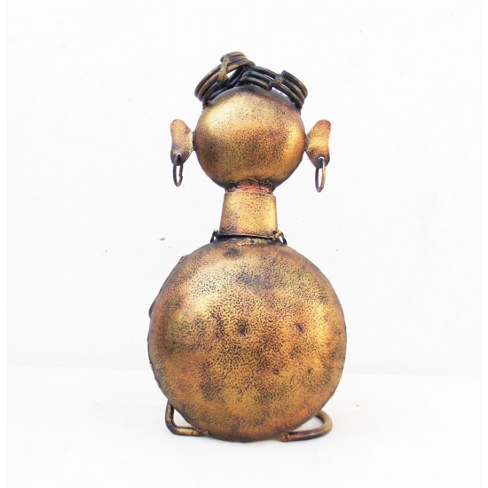 Sitting Tribal Musician Figurine- Metal Sitting Tribal Musician Figurine- Metal