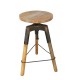 Tripod Stool with Handbeaten Iron Elements Tripod Stool with Handbeaten Iron Elements