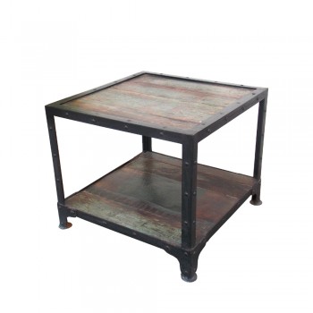 Reclaimed Wood Table Iron Frame Square
