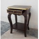 Side Table in Wood decorated with Brass Artwork