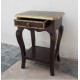 Side Table in Wood decorated with Brass Artwork Side Table in Wood decorated with Brass Artwork