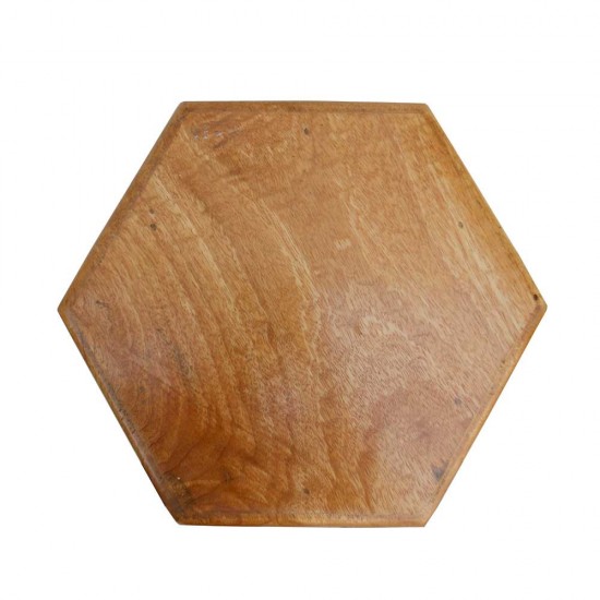 Polished Hexagonal End Table