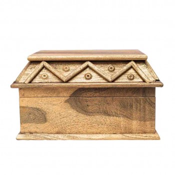 Wooden Mini Pitara Box with Golden Shade