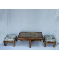 Smart Wooden furniture piece with two pullout seaters