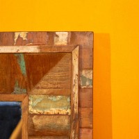 recycled wooden wall art mirror frame – sustainable wall décor