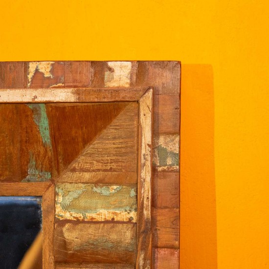 recycled wooden wall art mirror frame – sustainable wall décor