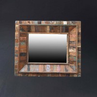 recycled wooden wall art mirror frame – sustainable wall décor