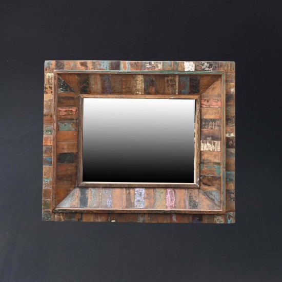 recycled wooden wall art mirror frame – sustainable wall décor