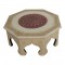 Octagonal Painted Wooden Chowki - Small 14 x 14 Inches