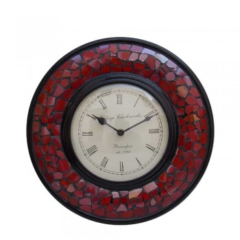 Glass Mosaic Red Time Panel