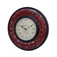 Glass Mosaic Red Time Panel