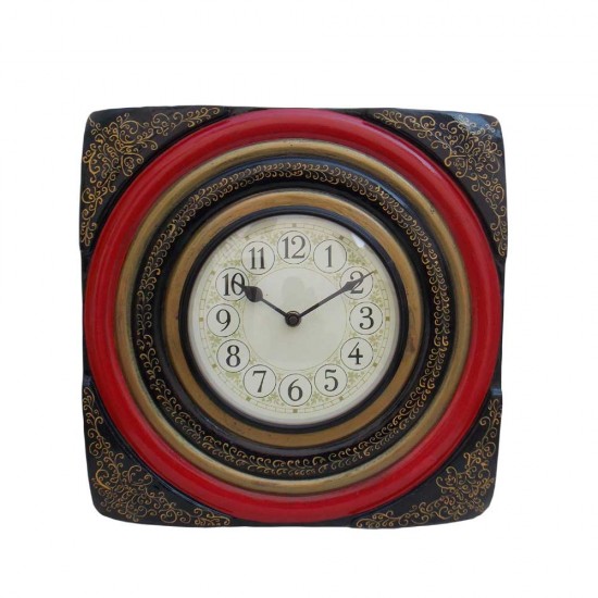 Square Red - Black Time Panel