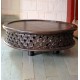 Hand Carved Low Cofee Table Brown Polished Hand Carved Low Cofee Table Brown Polished