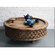 Hand Carved Low Cofee Table Brown Polished Hand Carved Low Cofee Table Brown Polished