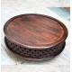 Hand Carved Low Cofee Table Brown Polished Hand Carved Low Cofee Table Brown Polished
