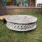 Hand Carved Rustic Low Coffee Table Distressed White Finish