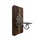 Wall Candle Holder Sleeper Wood, Hand Beaten & Cut Iron Art Wall Candle Holder Sleeper Wood, Hand Beaten & Cut Iron Art