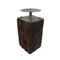 Rustic Sleeper Wood Table Candle Holder