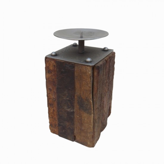 Rustic Sleeper Wood Table Candle Holder