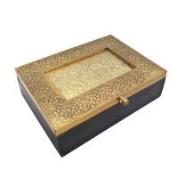 Elephant Box - Brass Wood Craft - Two Partitioned