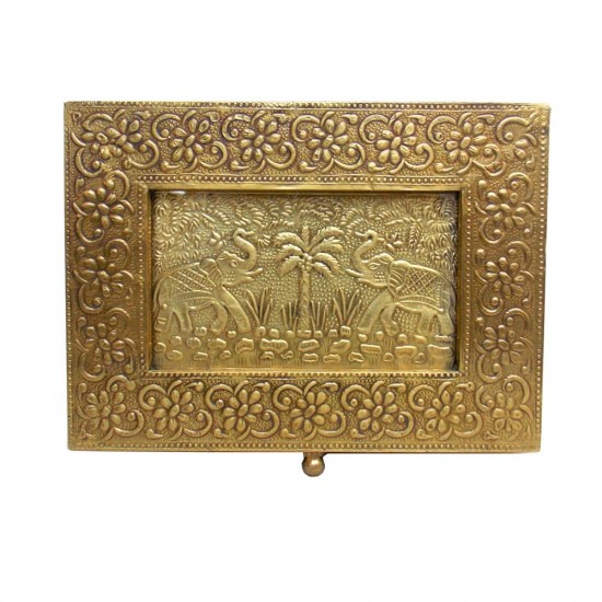 Elephant Box - Brass Wood Craft - Two Partitioned