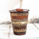 Wooden Bucket Planter With Brass Art Small, Bottle Chiller