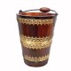 Wooden Bucket With Brass Art, Bottle Chiller - Medium Wooden Bucket With Brass Art, Bottle Chiller - Medium