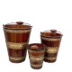 Wooden Bucket With Brass Art, bottle chiller- Set Of Three Wooden Bucket With Brass Art, bottle chiller- Set Of Three
