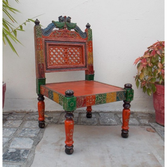 Handpainted Low Wooden Chair Handpainted Low Wooden Chair