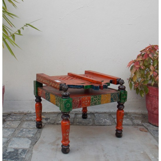 Handpainted Low Wooden Chair Handpainted Low Wooden Chair