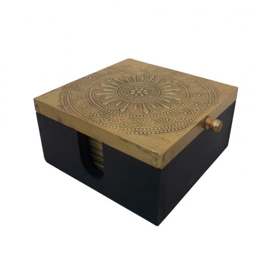 brass coaster set