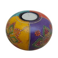 Painted Wooden Ball T Light Assoted Paintings