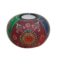 Painted Wooden Ball T Light Assoted Paintings