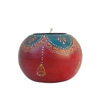 Painted Wooden Ball T Light Assoted Paintings