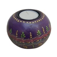 Painted Wooden Ball T Light Assoted Paintings