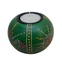 Painted Wooden Ball T Light Assoted Paintings