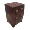 Polished Wooden Six Drawers Mini Chest - Embossed Brass Artwork