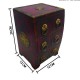 Polished Wooden Six Drawers Mini Chest - Embossed Brass Artwork Polished Wooden Six Drawers Mini Chest - Embossed Brass Artwork