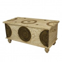 Distressed White Pitara Treasure Box Distressed White Pitara Treasure Box