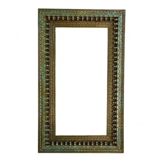 Antique Finished Rustic Turquoise Blue Mirror Frame