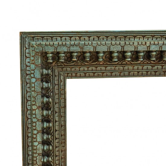 Antique Finished Rustic Turquoise Blue Mirror Frame